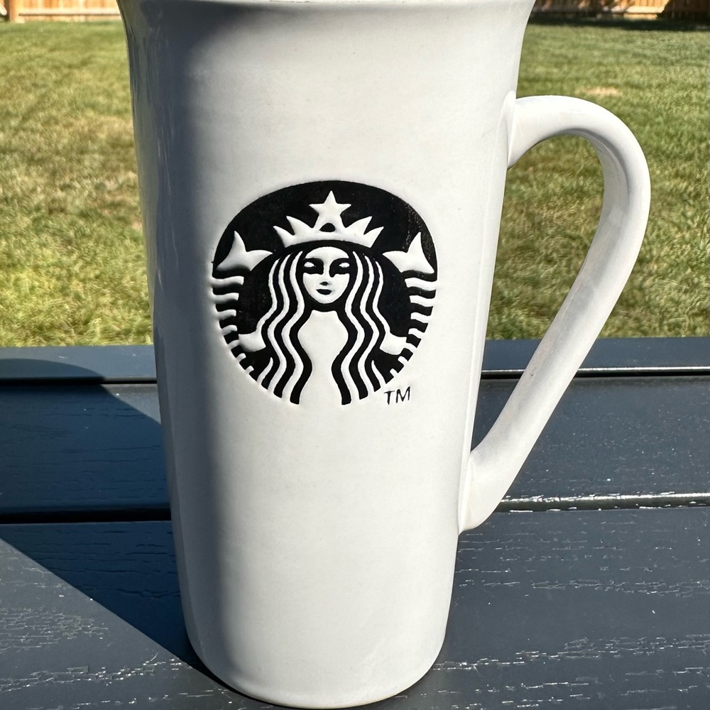 2013 Starbucks White Ceramic Mug With Logo